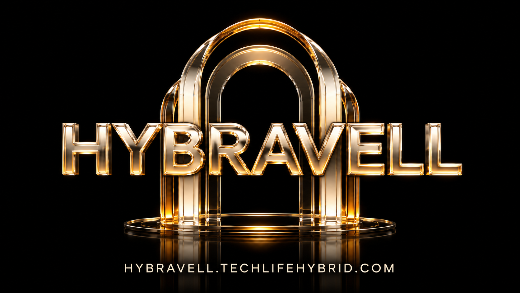HYBRAVELL — amber and cream glossy glass identity